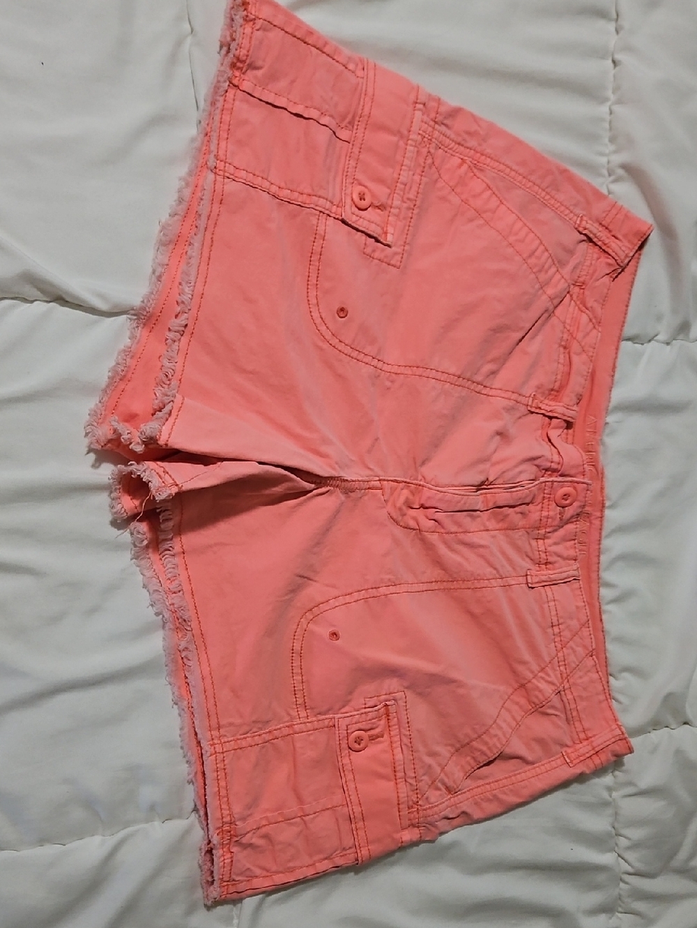 American Eagle Outfitters Coral Pink Frayed Hem Shorts